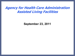 Agency for Health Care Administration Assisted Living Facilities