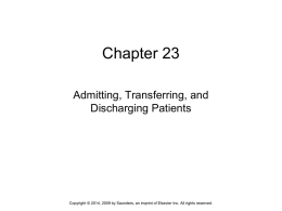 23 admitting, transferring, discharging patients