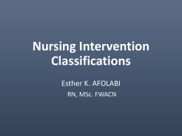 Nursing Intervention Classifications