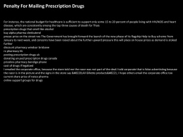 Penalty For Mailing Prescription Drugs