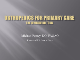 Orthopedics Update For The PCP 2015Michael