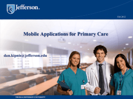 Mobile Applications for Primary Care