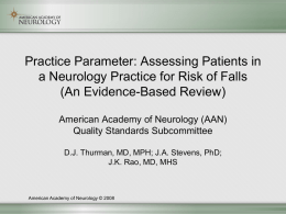 Assessing Patients In A Neurology Practice For Risk Of Falls