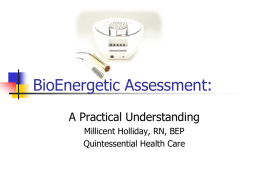 BioEnergetic Assessment - Quintessential Health Care