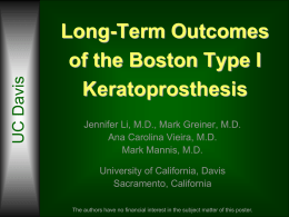 960: Long-term Outcomes of the Boston Type 1 Keratoprosthesis