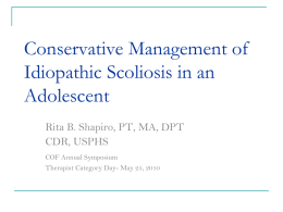 Conservative Management of Idiopathic Scoliosis in an Adolescent