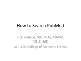 How to Search PubMed