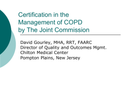 Certification in the Management of COPD by The Joint Commission