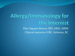 Allergy/Immunology for the Internist