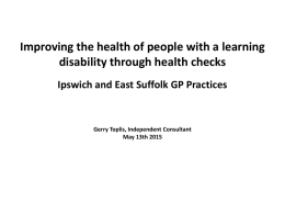 Improving the health of people with a learning disability through