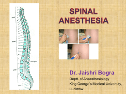 Spinal Anaesthesia  - King George`s Medical University