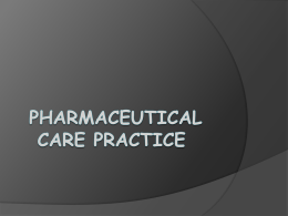 Pharmaceutical Care lecture 1