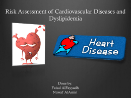 Risk Assessment of Cardiovascular Diseases and
