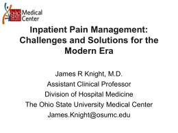 Inpatient Pain Management - Health Sciences Center for Knowledge