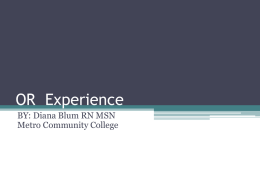 OR Experience - Faculty Sites