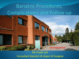 Bariatric Procedures, Complications and Follow up 2014