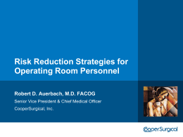 Risk Reduction Strategies for Operating Room