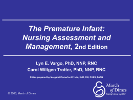 The Premature Infant: Nursing Assessment and
