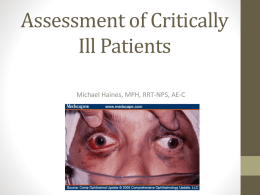 Assessment of Critically Ill Patients Week 1