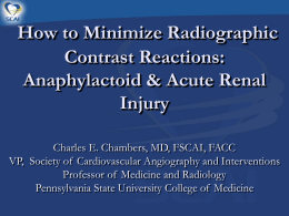 How to Minimize Radiographic Contrast Reactions