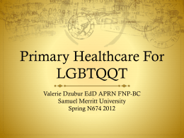 Primary Health Care For LGBTQQ
