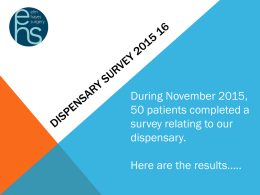 Dispensary Survey 2015 16