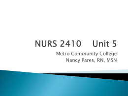 NURS 2410 Unit 5x