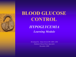 2009 Blood Glucose Module for Hypoglycemia for Nurses