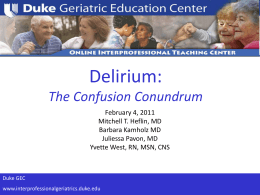Delirium_2-4-11_MH - Geriatric Education Center