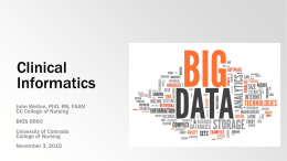 Clinical Informatics - Computational Bioscience Program