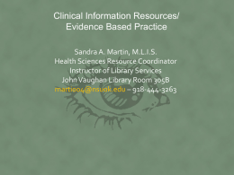 1. Clinical Information Resources/Evidence Based