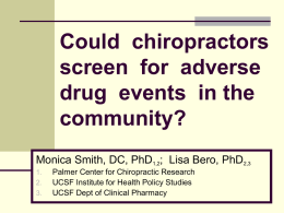 Could chiropractors screen for adverse drug events in the community?