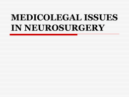 Medicolegal issues in Neurosurgery