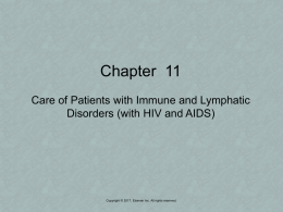 Ch 11 Care of Pts with Immune and Lymphatic DOs