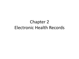 Chapter 2 Electronic Health Records - MCST-CS