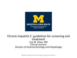Chronic Hepatitis C: Guidelines for Screening and Treatment
