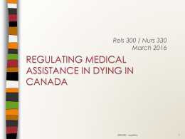 Regulating medical assistance in dying in canada