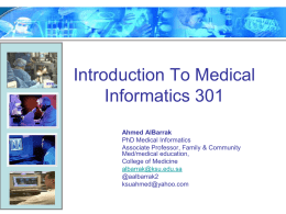 Introducation To Medical Informatics