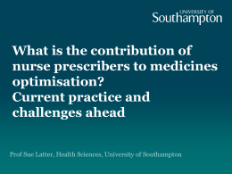 What is the contribution of nurse presecribers to medicines