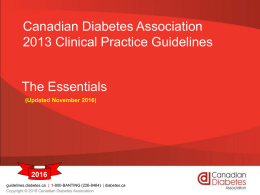 2013 - Canadian Diabetes Guidelines