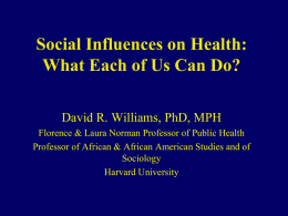 Social Influences on Health: What can each of us do? (pptx)