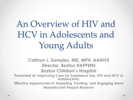 An Overview of HIV and HCV in Adolescents and Young Adults