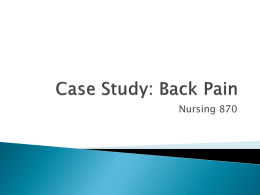 Case Study: Back Pain