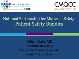 Safety Action Series - California Maternal Quality Care Collaborative