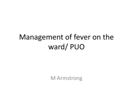 Management of fever on the wardx