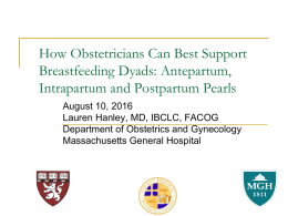 Enhancing Breastfeeding Success - MCW Department of Obstetrics