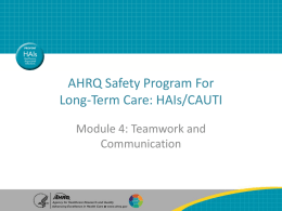 AHRQ Safety Program For Long-Term Care: CAUTI