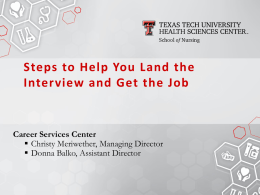 What is a resume? - Texas Tech University Health Sciences Center