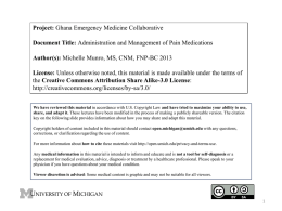 Administration and Management of Pain Medications