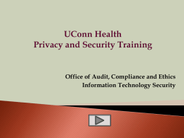 UConn Health Privacy and Security Training